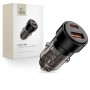 TECH-PROTECT CC03 двупортово зарядно за автомобил с PD 75W, черно