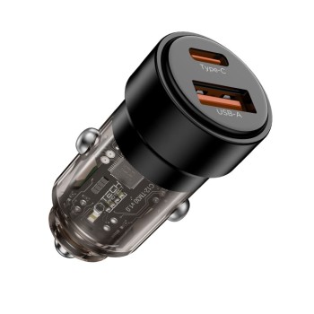 TECH-PROTECT CC03 двупортово зарядно за автомобил с PD 75W, черно TECH-PROTECT CC03 двупортово зарядно за автомобил с PD 75W, черно