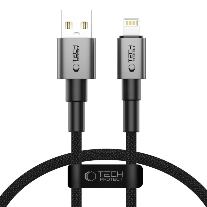 Tech-Protect UltraBoost DNA Lightning кабел 12W / 3A 25 см – железно сив - Tech-Protect UltraBoost DNA Lightning кабел 12W / 3A 25 см – железно сив - 5906302361731