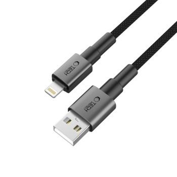 Tech-Protect UltraBoost DNA Lightning кабел 12W / 3A 25 см – железно сив Tech-Protect UltraBoost DNA Lightning кабел 12W / 3A 25 см – железно сив