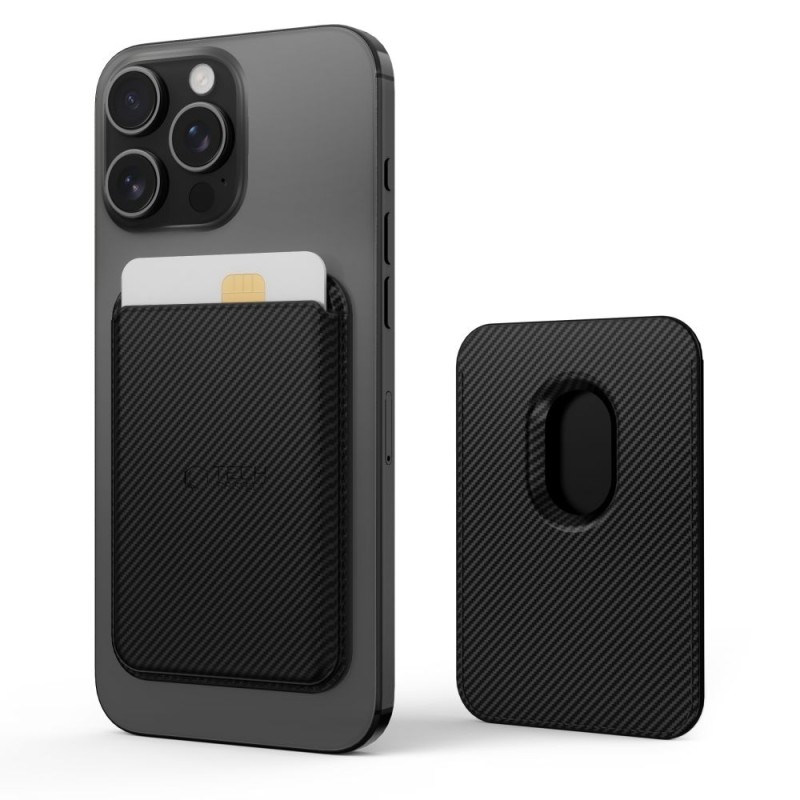 Tech-Protect CH01 MagWallet MagSafe универсален магнитен държач за карти Carbon - Tech-Protect CH01 MagWallet MagSafe универсален магнитен държач за карти Carbon - 5906302361847