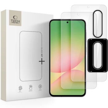 Tech-Protect Glass Set+ 3-Pack – закалено стъкло за Samsung Galaxy A36 / A56 5G (CLEAR)