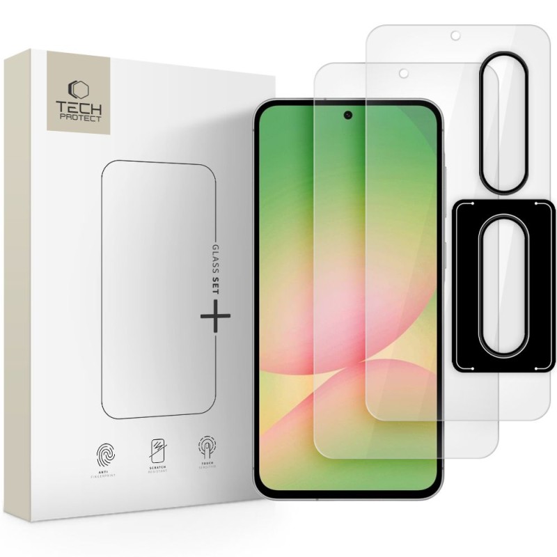 Tech-Protect Glass Set+ 3-Pack – закалено стъкло за Samsung Galaxy A36 / A56 5G (CLEAR) - 5906302362080