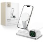 TECH-PROTECT QI15W-A47 3в1 магнитно MagSafe безжично зарядно (бяло)