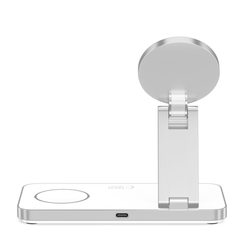 TECH-PROTECT QI15W-A47 3в1 магнитно MagSafe безжично зарядно (бяло) - TECH-PROTECT QI15W-A47 3в1 магнитно MagSafe безжично зарядно (бяло) - 5906302362530