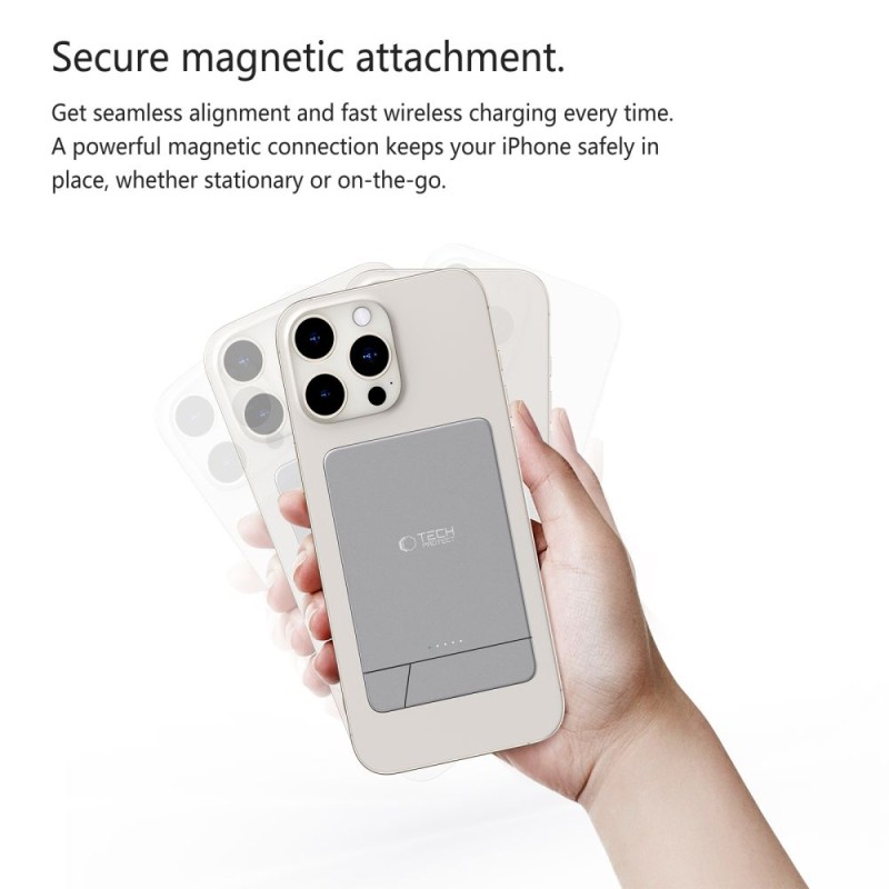 Tech-Protect PB14 LifeMag MagSafe Power Bank 5000mAh Space Grey - Tech-Protect PB14 LifeMag MagSafe Power Bank 5000mAh Space Grey - 5906302362783