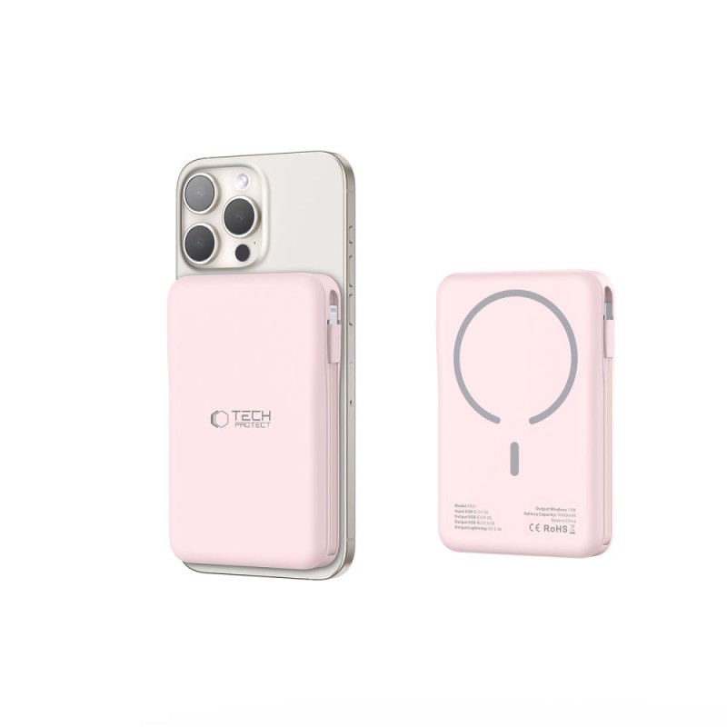 Tech-Protect PB31 LifeMag MagSafe power bank 10000 mAh (розов) - 5906302362790