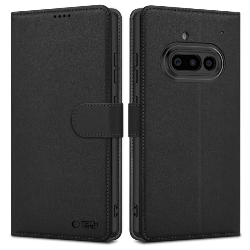 Tech-Protect Wallet еко-кожен калъф с поставка за Nothing Phone 3A (матово черно) - Tech-Protect Wallet еко-кожен калъф с поставка за Nothing Phone 3A (матово черно) - 5906302363209