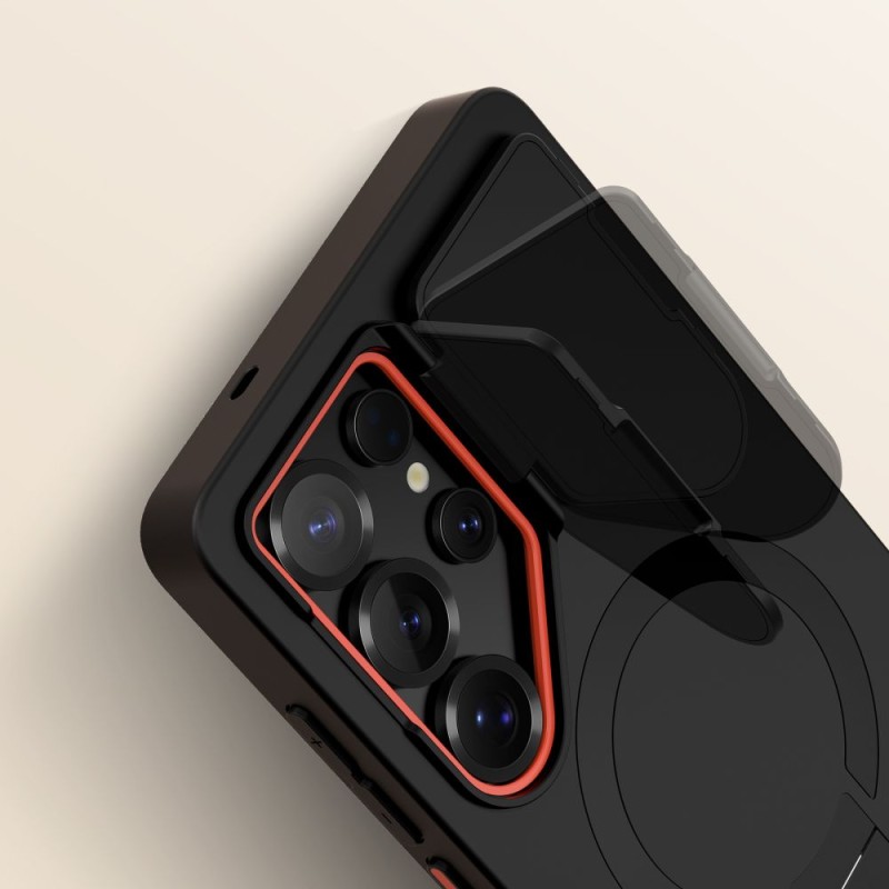 TECH-PROTECT KEVLAR AURA MagSafe кейс за Galaxy S25 Ultra Black/Orange - TECH-PROTECT KEVLAR AURA MagSafe кейс за Galaxy S25 Ultra Black/Orange - 5906302363261