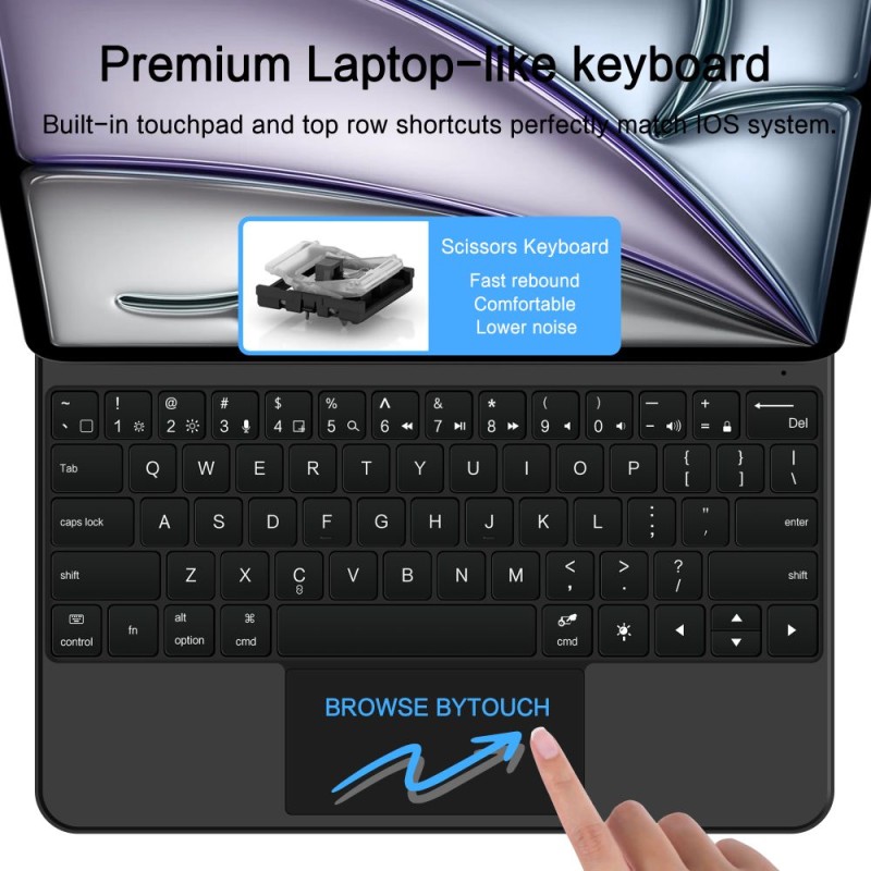 Tech-Protect SmartCase Magnetic + Bluetooth клавиатура за iPad Pro 12.9” (4/5/6 gen 2020-2022) и iPad Air 13” (1/2/3 gen 2024-2026) Black - Tech-Protect SmartCase Magnetic + Bluetooth клавиатура за iPad Pro 12.9” (4/5/6 gen 2020-2022) и iPad Air 13” (1/2/3 gen 2024-2026) Black - 5906302363452