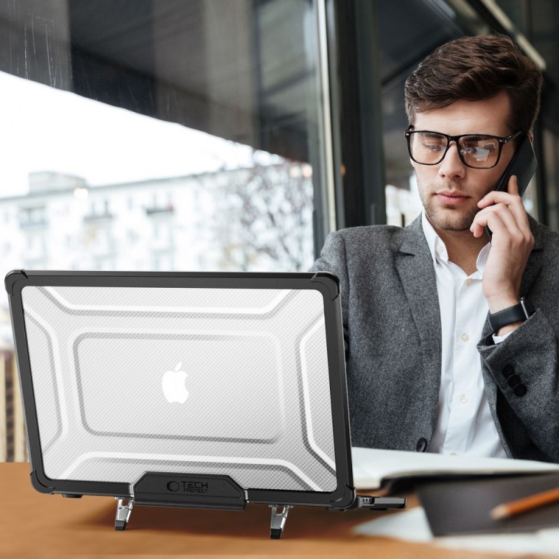 TECH-PROTECT SMARTSHELL PRO за MacBook Air 13 (M2-M5) 2023-2026 Black/Clear - 5906302363551