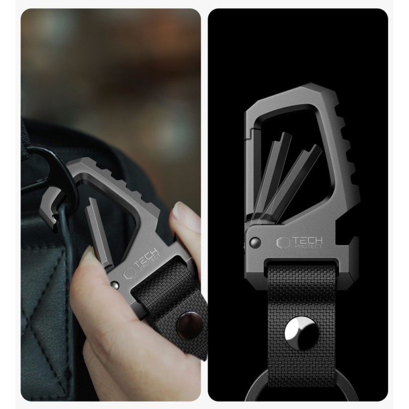 TECH-PROTECT SLIDELOCK карабинер за ключове Gunmetal - 5906302363582