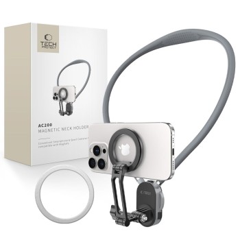 Tech-Protect AC200 Магнитна стойка за врат с MagSafe & GoPro & DJI, сива