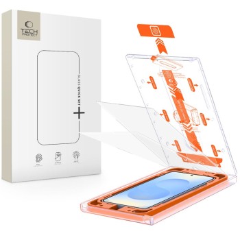 Tech-Protect Quick Set+ Темперирано стъкло 9H, 2 броя за Samsung Galaxy S24 / S25 (прозрачно)