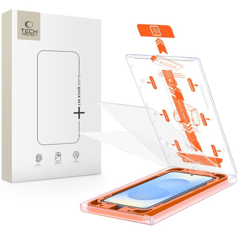 Tech-Protect Quick Set+ закалено стъкло 9H за Samsung Galaxy S24+ / S25+ PLUS (2 бр.) Clear - 5906302363629