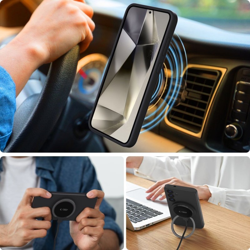 TECH-PROTECT Liquid Silicone MagSafe за Galaxy S25 Edge Black - 5906302363681