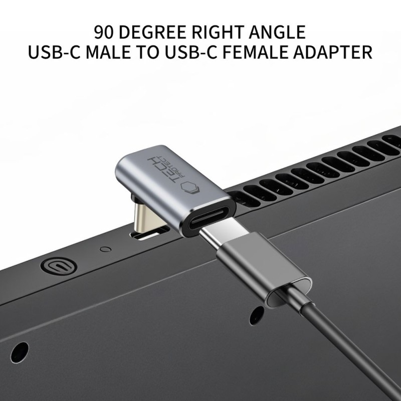 TECH-PROTECT UltraBoost AA02 ъглов адаптер USB-C сив - 5906302367979