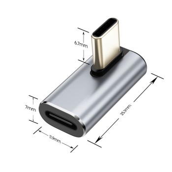 Tech-Protect UltraBoost AA03 ъглов адаптер USB-C (сив) Tech-Protect UltraBoost AA03 ъглов адаптер USB-C (сив)