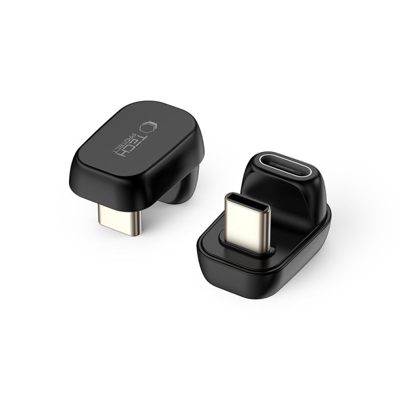 Tech-Protect UltraBoost AA04 ъглов адаптер USB-C (черен) - 5906302367993