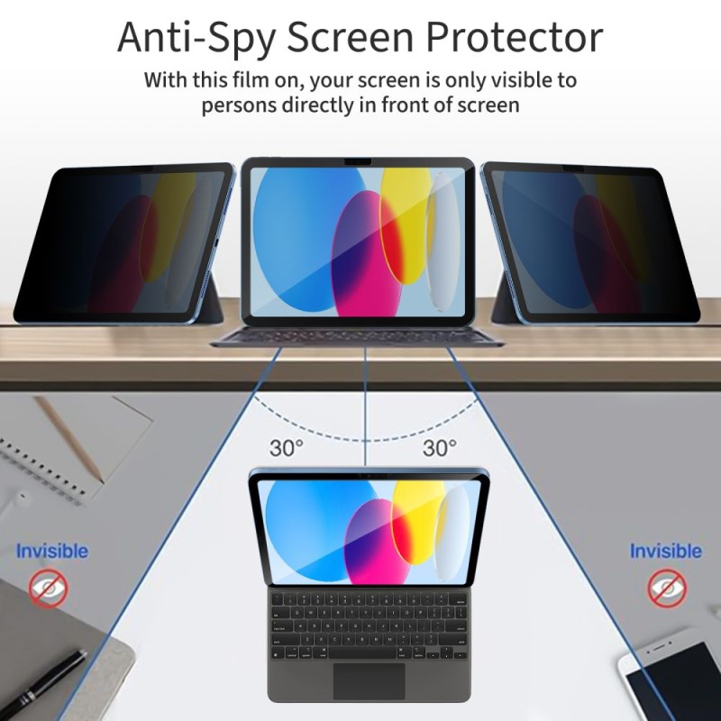 Tech-Protect Anti Spy Glass Pro+ Privacy стъкло за iPad 10.9” (10/2022) / 11” (11/2025) - 5906302368129