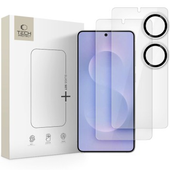Tech-Protect Glass Set+ 3-pack закалено стъкло за Samsung Galaxy S25 Edge, прозрачно (EDGE CLEAR)