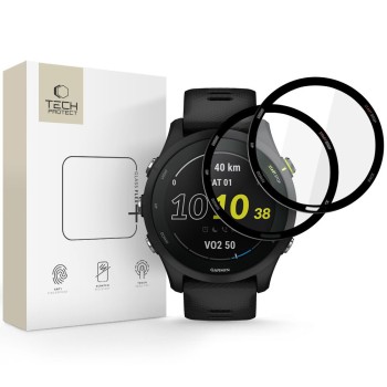 Tech-Protect Glass Flex+ хибридно стъкло 2-пак за Garmin Forerunner 255 / 255 Music (черно)