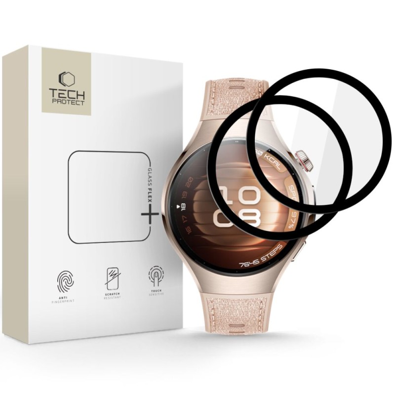 Tech-Protect Glass Flex+ (2 бр.) хибридно стъкло за Huawei Watch 5 (46 mm) черно - Tech-Protect Glass Flex+ (2 бр.) хибридно стъкло за Huawei Watch 5 (46 mm) черно - 5906302368495