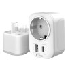 Tech-Protect TA100 Travel Adapter UK към EU (бял) - 5906302368525