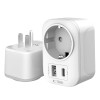 Tech-Protect TA100 Travel Adapter US към EU, бял - 5906302368532