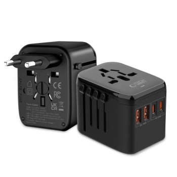 TECH-PROTECT TA200 Travel Adapter EU/UK/US/AU BLACK