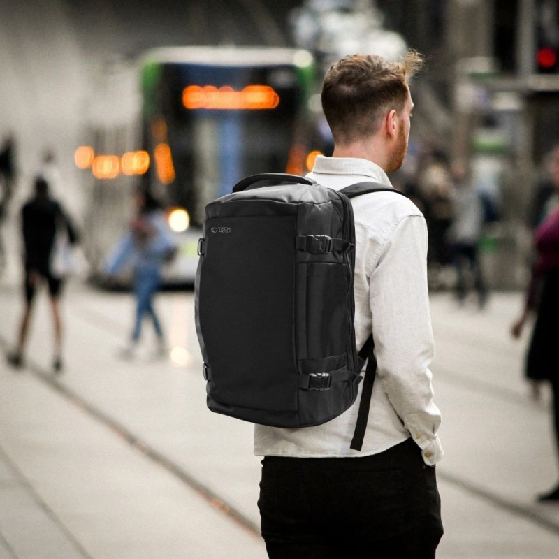 Tech-Protect Defender S40 куфарна раница за лаптоп 20L, Ryanair & Wizz Air кабина 40x20x25 см, черна - 5906302368792
