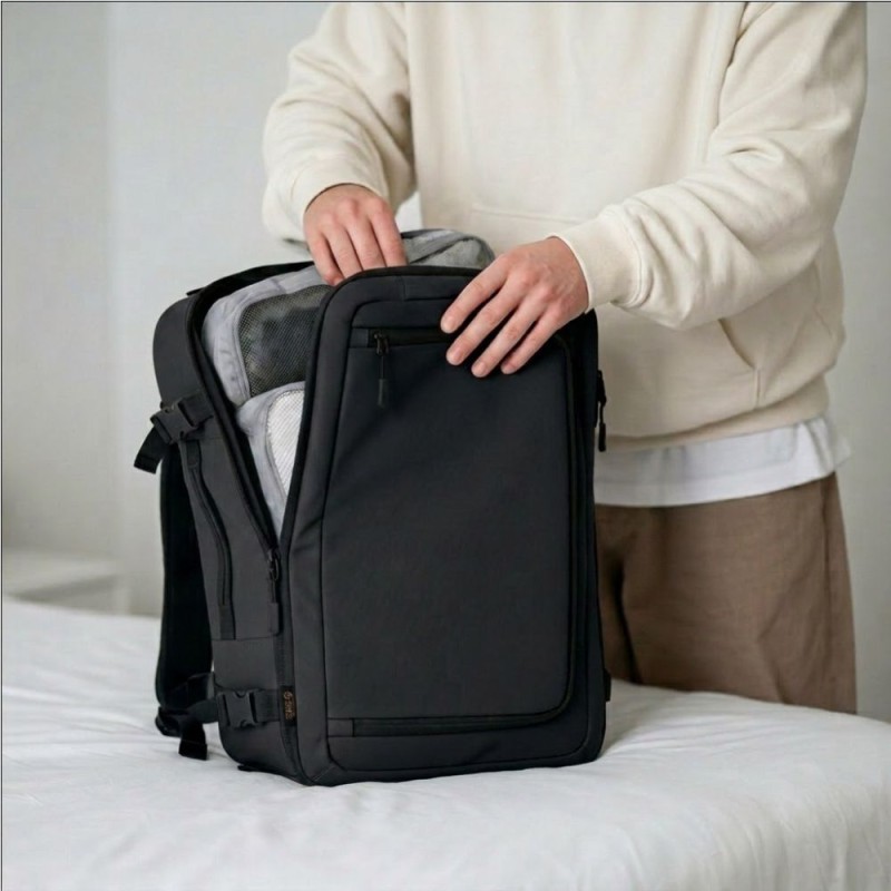 Tech-Protect Defender S50 раница за лаптоп Ryanair & Wizz Air, 20L, 40x20x25 см, черна - 5906302368808