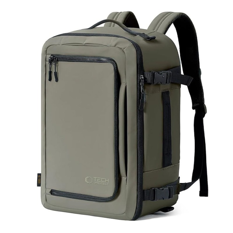 Tech-Protect Defender S50 туристическа раница за лаптоп за Ryanair & Wizz Air 20L 40x20x25 маслинено зелено - 5906302368815