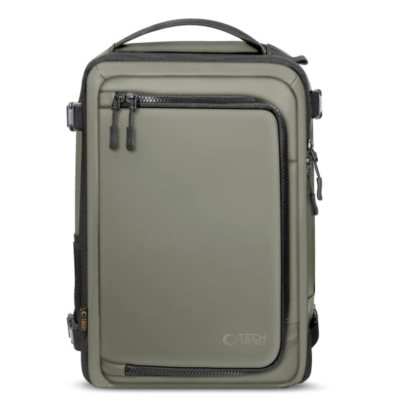 Tech-Protect Defender S50 туристическа раница за лаптоп за Ryanair & Wizz Air 20L 40x20x25 маслинено зелено - 5906302368815