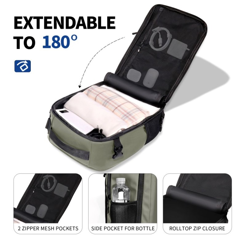 Tech-Protect Defender S50 туристическа раница за лаптоп за Ryanair & Wizz Air 20L 40x20x25 маслинено зелено - 5906302368815