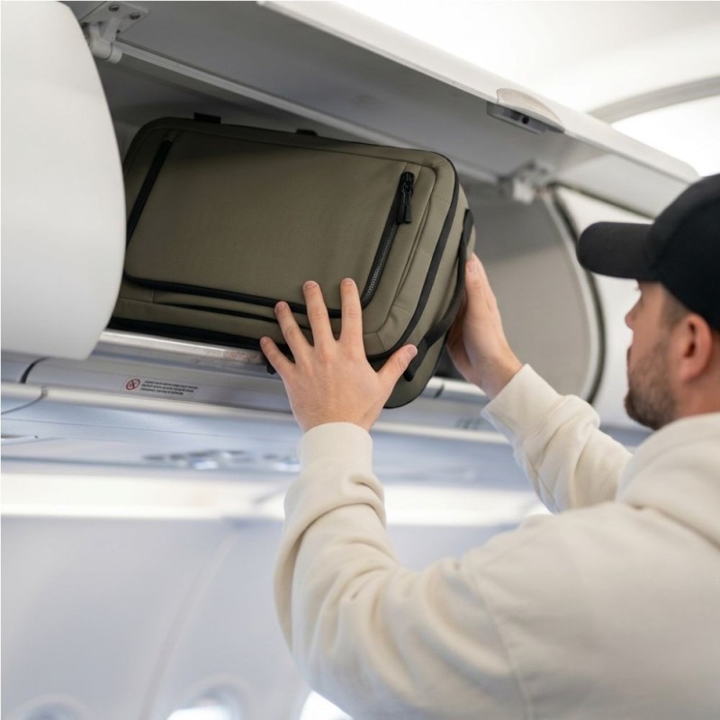 Tech-Protect Defender S50 туристическа раница за лаптоп за Ryanair & Wizz Air 20L 40x20x25 маслинено зелено - 5906302368815