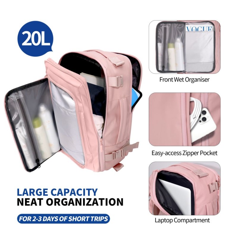 Tech-Protect Defender S50 Раниърс & Уиззaир пътническа раница за лаптоп 20 л 40x20x25 Dusty Pink
