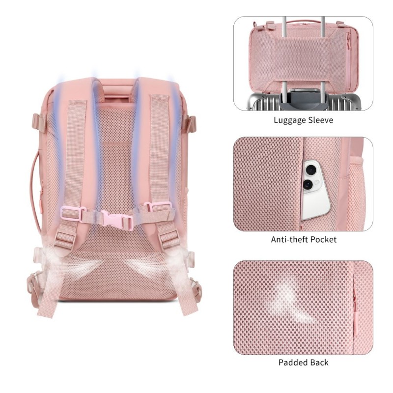 Tech-Protect Defender S50 Раниърс & Уиззaир пътническа раница за лаптоп 20 л 40x20x25 Dusty Pink