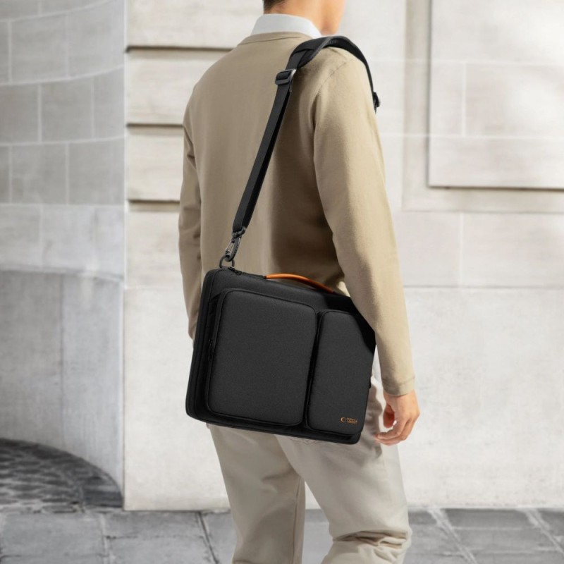 Tech-Protect Defender Bag за лаптоп 15-16 черно/оранжева (SKU: 5906302368846) - 5906302368846