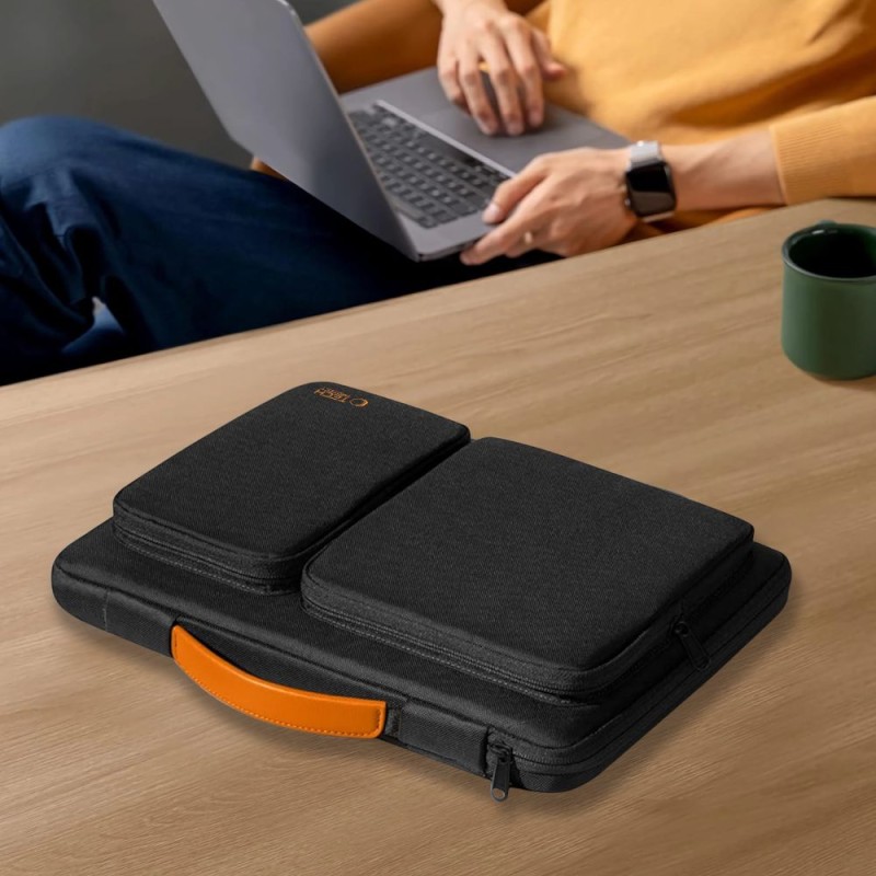 Tech-Protect Defender Bag за лаптоп 15-16 черно/оранжева (SKU: 5906302368846) - 5906302368846
