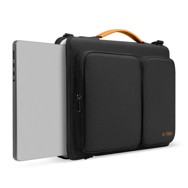 Tech-Protect Defender Bag за лаптоп 15-16 черно/оранжева (SKU: 5906302368846) - 5906302368846