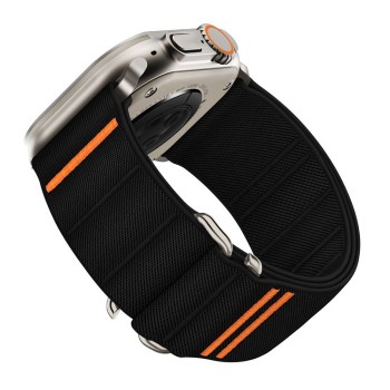 TECH-PROTECT NYLON SLIP каишка за Apple Watch 8 / 9 / 10 / 11 / SE / ULTRA (44 / 45 / 46 / 49 мм) черна TECH-PROTECT NYLON SLIP каишка за Apple Watch 8 / 9 / 10 / 11 / SE / ULTRA (44 / 45 / 46 / 49 мм) черна
