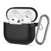 TECH-PROTECT Силиконов калъф с кука за Apple AirPods 4 Черен - 5906302370047