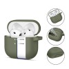TECH-PROTECT силиконов калъф с карабинер за Apple AirPods 4, маслинено зелено - TECH-PROTECT силиконов калъф с карабинер за Apple AirPods 4, маслинено зелено - 5906302370085