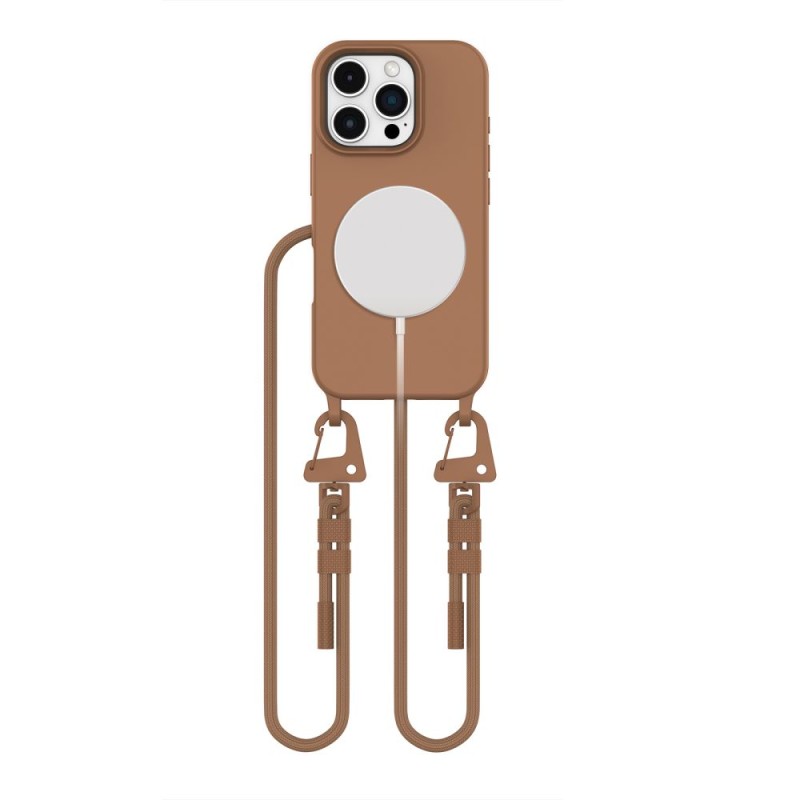 TECH-PROTECT MAGNECKLACE MagSafe за iPhone 16 Pro Max, шоколадово кафяво - TECH-PROTECT MAGNECKLACE MagSafe за iPhone 16 Pro Max, шоколадово кафяво - 5906302370283