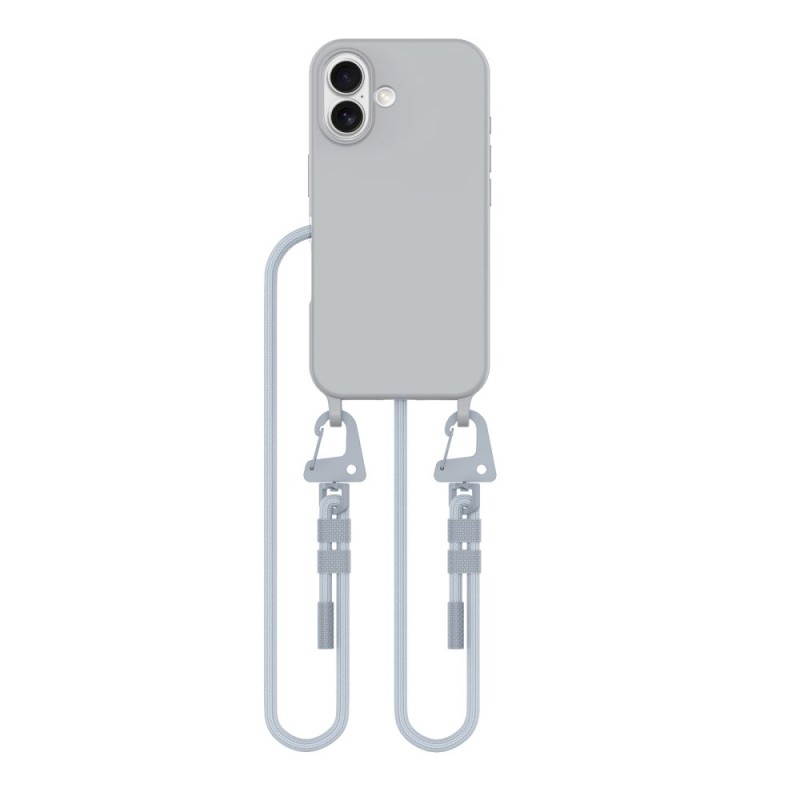 Tech-Protect Magnecklace MagSafe за iPhone 16, Crayon Grey (с каишка) - Tech-Protect Magnecklace MagSafe за iPhone 16, Crayon Grey (с каишка) - 5906302370320