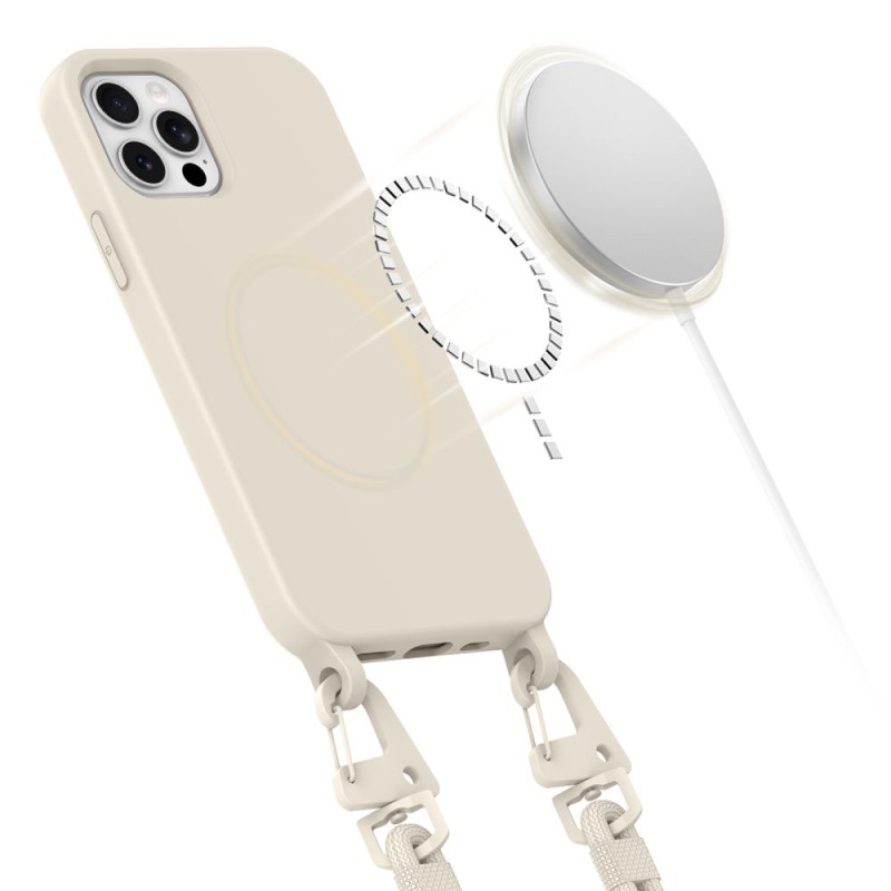 TECH-PROTECT MAGNECKLACE MAGSAFE за iPhone 12 / 12 Pro Cosmic Latte - TECH-PROTECT MAGNECKLACE MAGSAFE за iPhone 12 / 12 Pro Cosmic Latte - 5906302370436