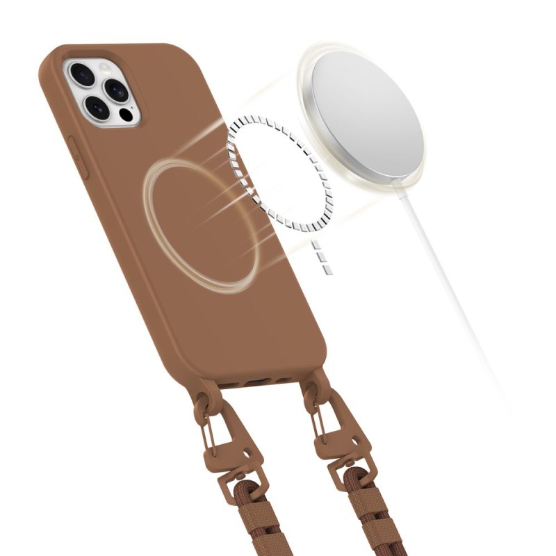 Tech-Protect Magnecklace MagSafe за iPhone 12 / 12 Pro, шоколадово кафяво - 5906302370443
