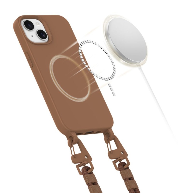 Tech-Protect Magnecklace MagSafe за iPhone 14, шоколадовo кафяво - Tech-Protect Magnecklace MagSafe за iPhone 14, шоколадовo кафяво - 5906302370504