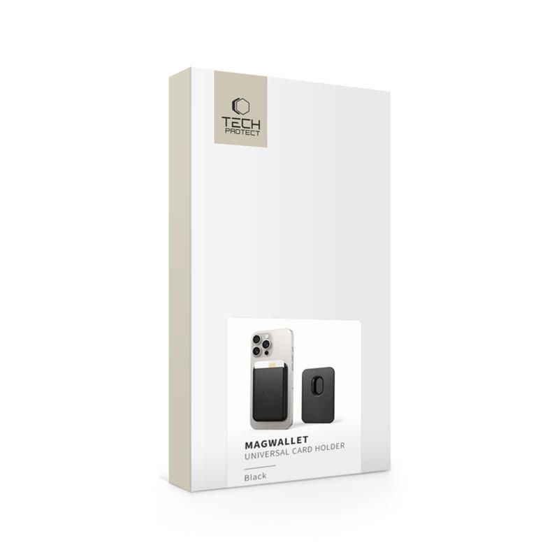 TECH-PROTECT CH01 MagWallet MagSafe универсален магнитен държач за карти, черен - TECH-PROTECT CH01 MagWallet MagSafe универсален магнитен държач за карти, черен - 5906302370573